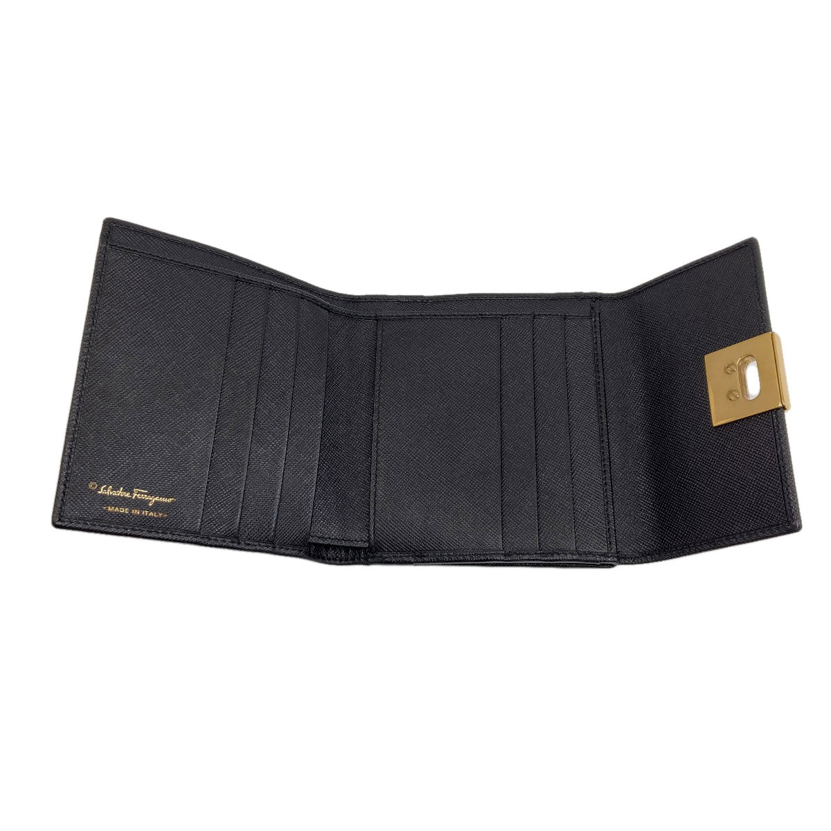 Salvatore Ferragamo GanciniHardware Bifold Wallet with Coin Pocket Leather Ladies [Used]