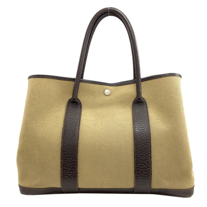 HERMES Garden Party PM Silver Hardware Tote Bag Towar Officche Ladies [Used]