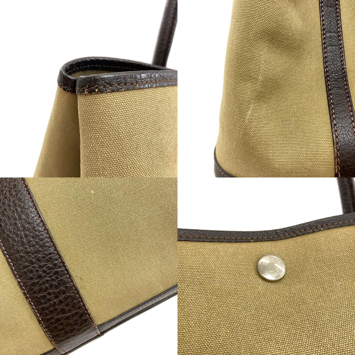 HERMES Garden Party PM Silver Hardware Tote Bag Towar Officche Ladies [Used]
