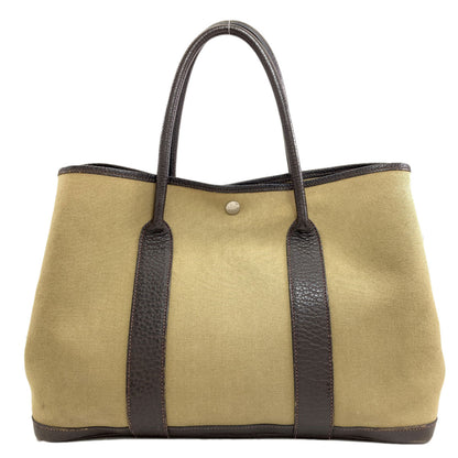 HERMES Garden Party PM Silver Hardware Tote Bag Towar Officche Ladies [Used]