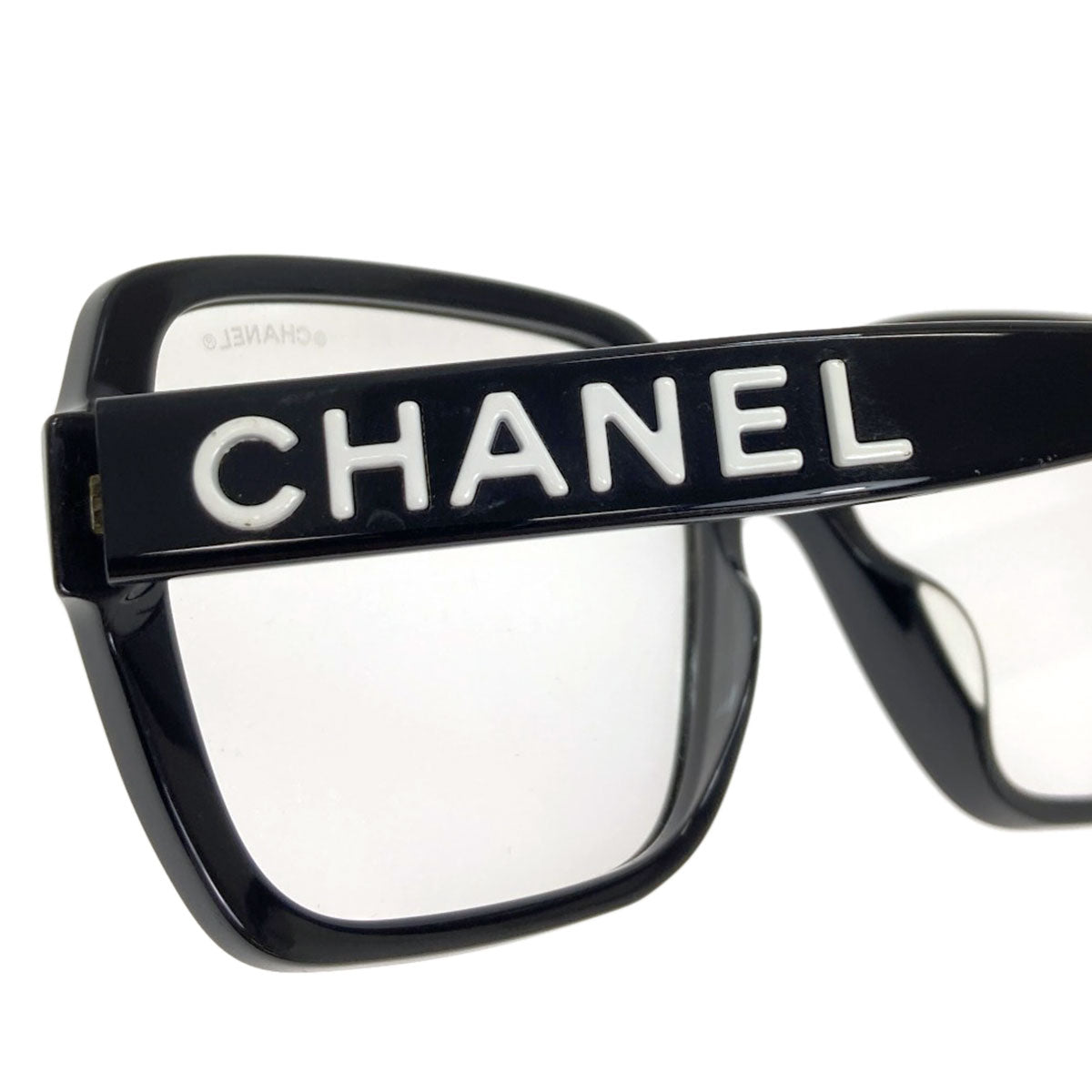 CHANEL logo glasses Plastic Ladies [Used]