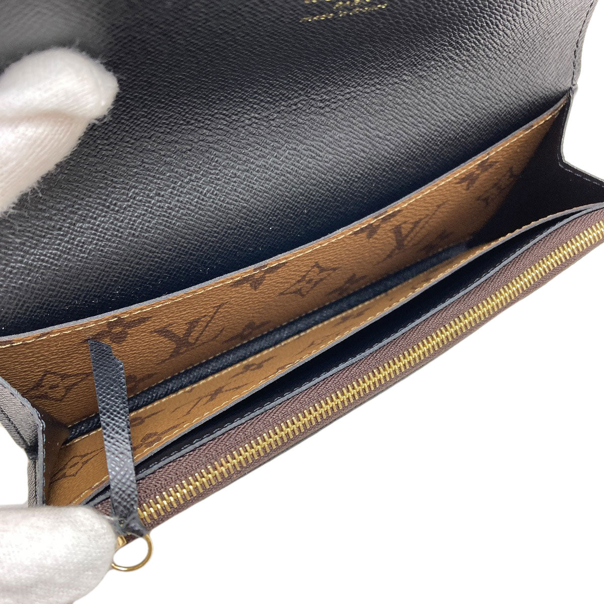LOUIS VUITTON M82157 Portefeiulle ã» Emily Long wallet (with coin pocket) Monogram reverse Ladies [Used]