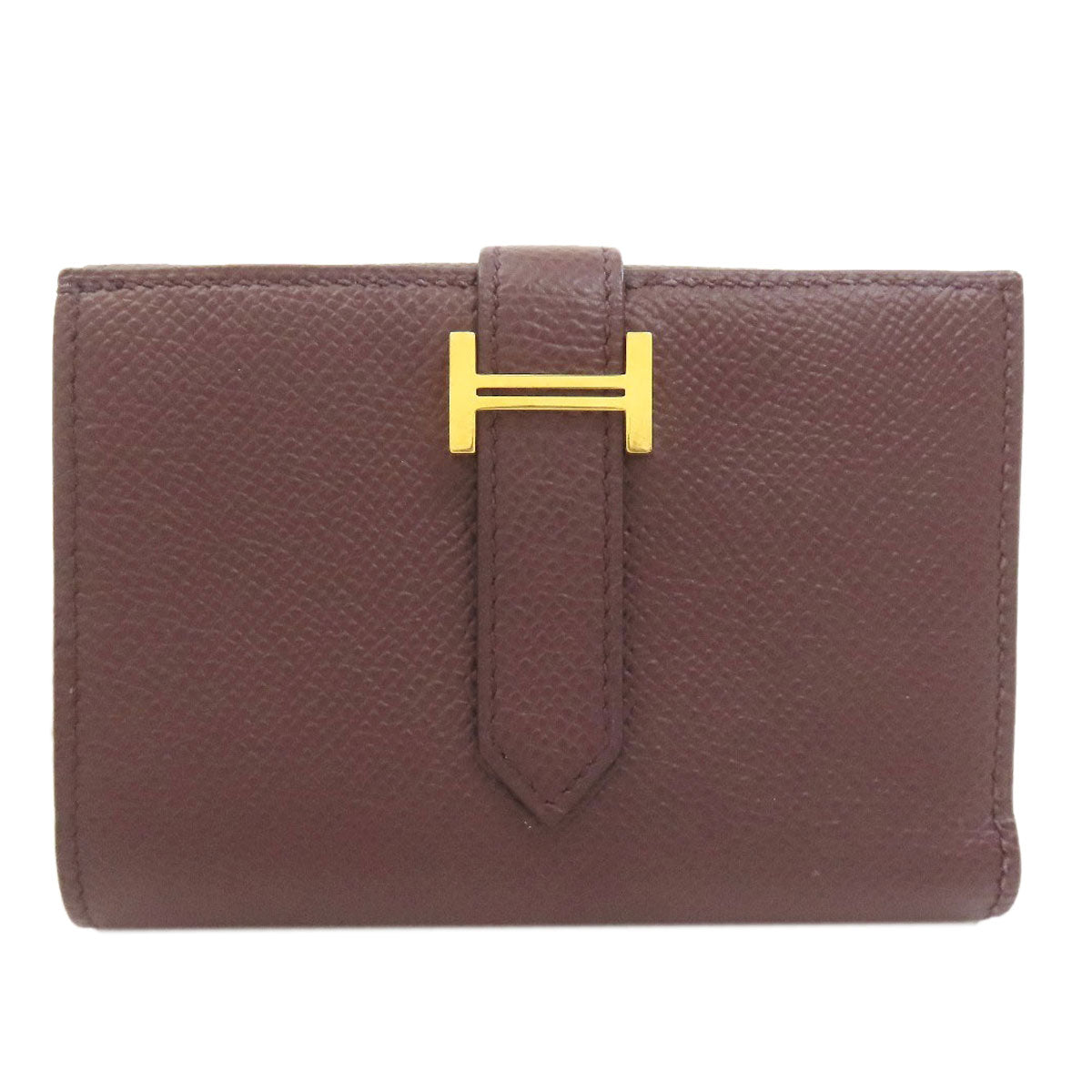 HERMES Bearn Combination Gold Hardware Bifold Wallet with Coin Pocket Epsom Ladies [Used]