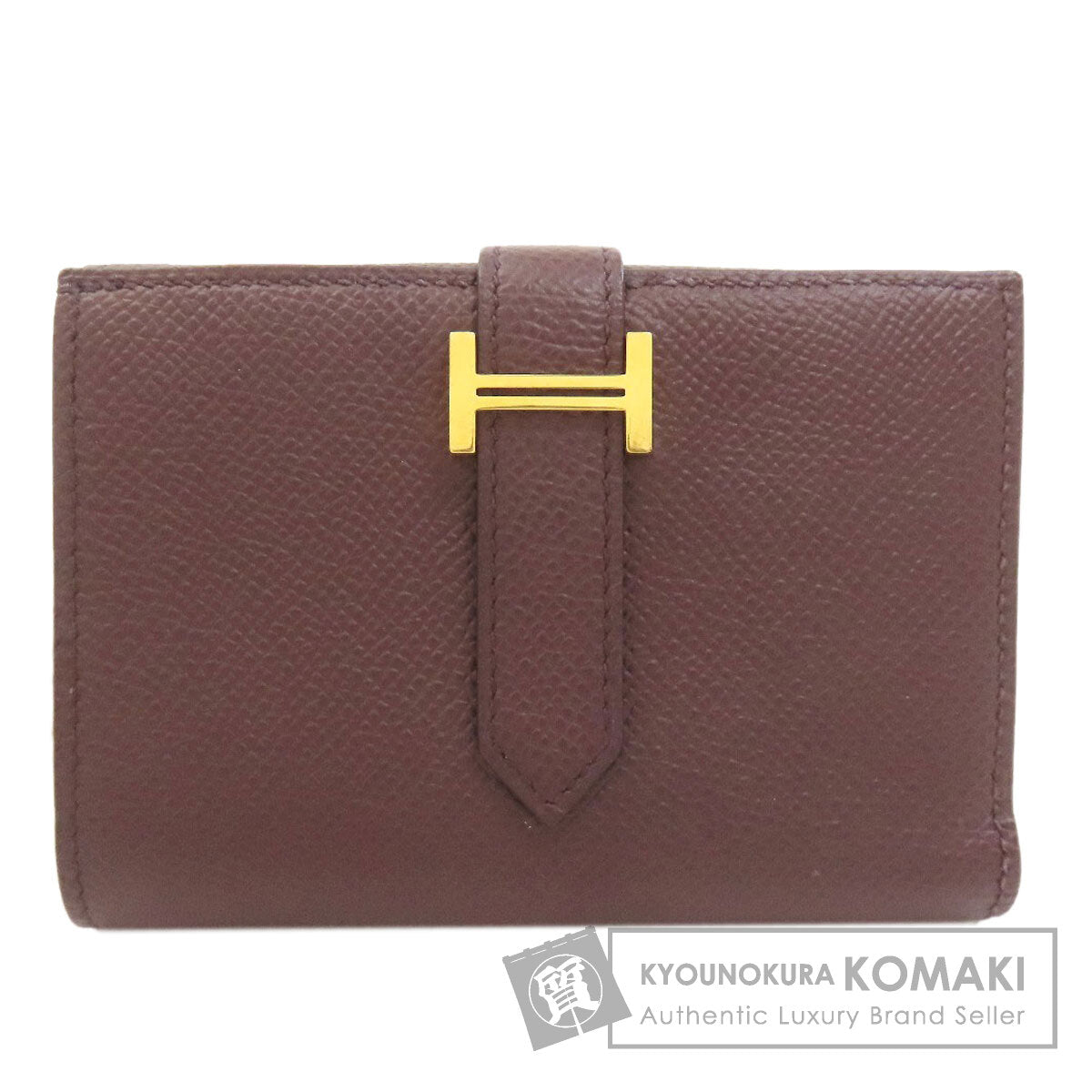 HERMES Bearn Combination Gold Hardware Bifold Wallet with Coin Pocket Epsom Ladies [Used]