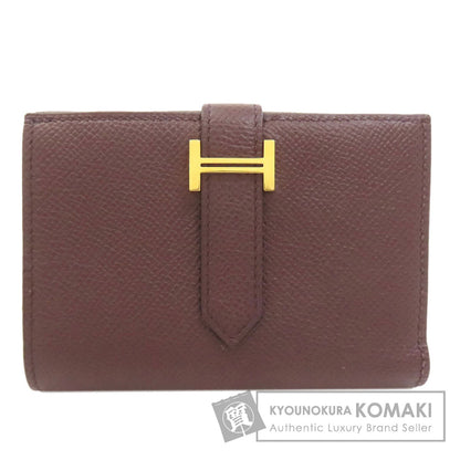 HERMES Bearn Combination Gold Hardware Bifold Wallet with Coin Pocket Epsom Ladies [Used]