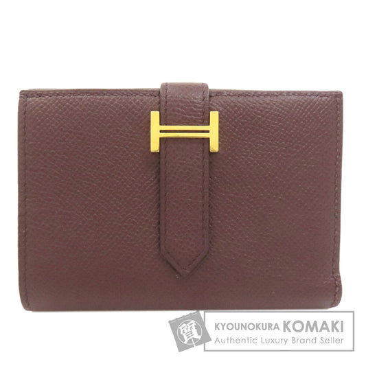 HERMES Bearn Combination Gold Hardware Bifold Wallet with Coin Pocket Epsom Ladies [Used]