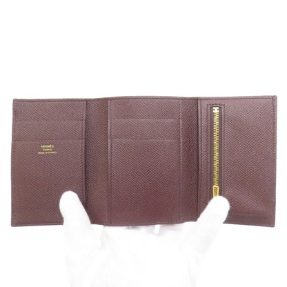 HERMES Bearn Combination Gold Hardware Bifold Wallet with Coin Pocket Epsom Ladies [Used]