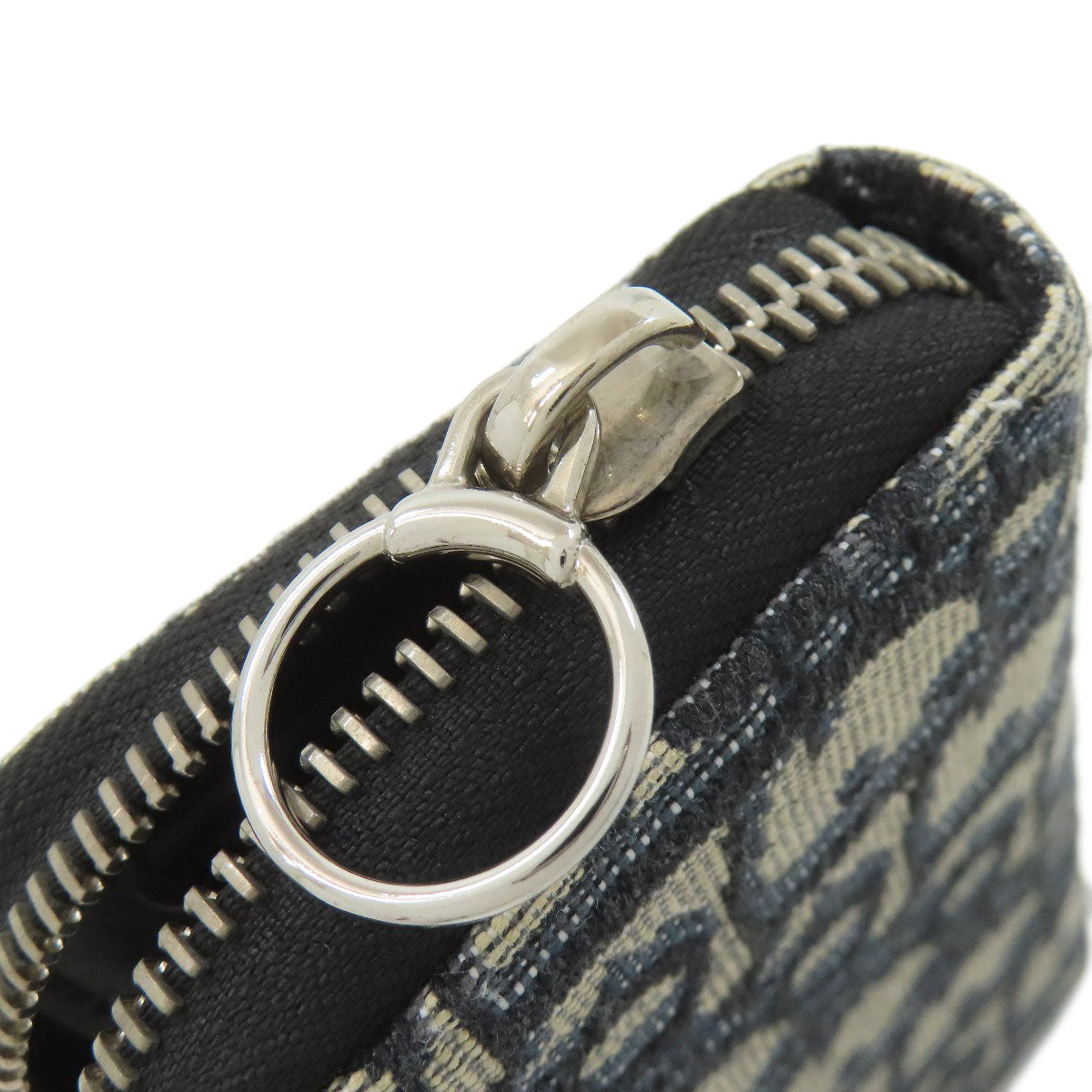 CHRISTIAN DIOR Oblique jacquard Card Case Canvas Ladies [Used]