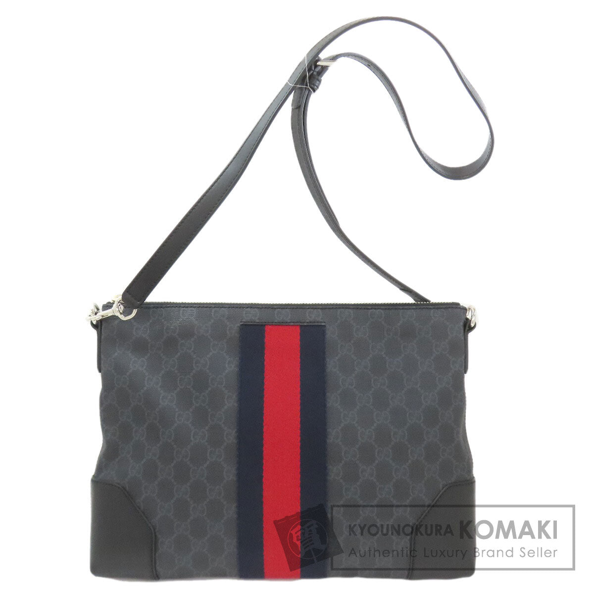 GUCCI 474139 Long Shoulder GG Supreme Shoulder Bag PVC Canvasmens [Used]