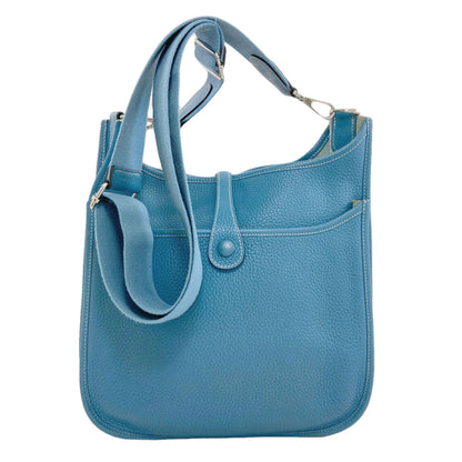 HERMES Evelyne 3 PM Blue Jean SilverHardware Shoulder Bag Taurillon Clemence Ladies [Used]
