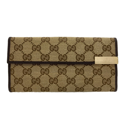 GUCCI 257012 Tri-fold wallet GG Long wallet (with coin pocket) Canvas Ladies [Used]