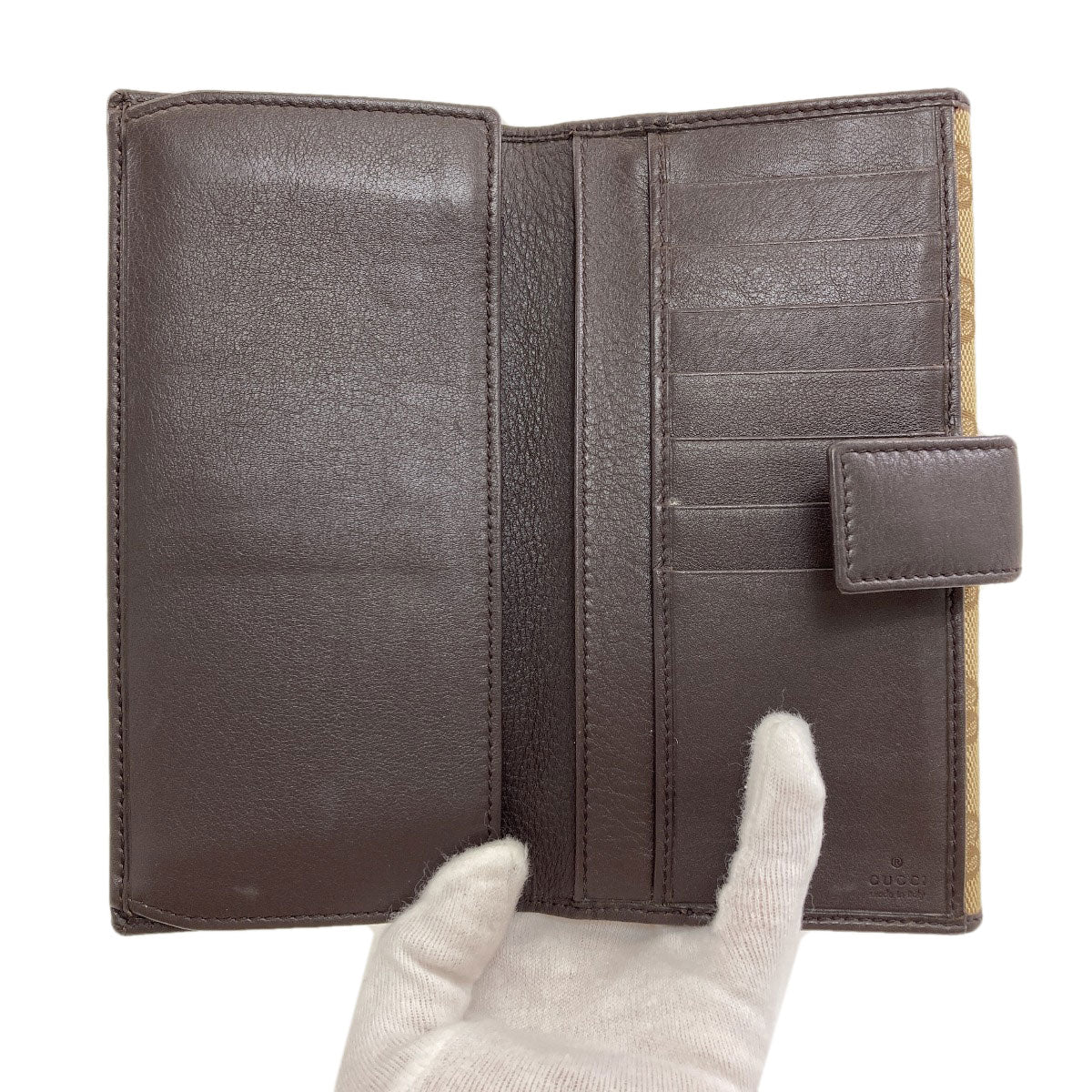 GUCCI 257012 Tri-fold wallet GG Long wallet (with coin pocket) Canvas Ladies [Used]