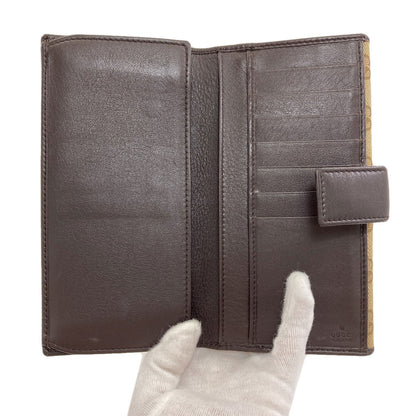 GUCCI 257012 Tri-fold wallet GG Long wallet (with coin pocket) Canvas Ladies [Used]