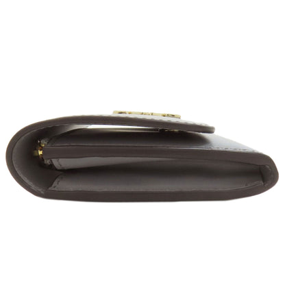 CARTIER Double C de Cartier Compact Wallet Bifold Wallet with Coin Pocket Leather Ladies [Used]