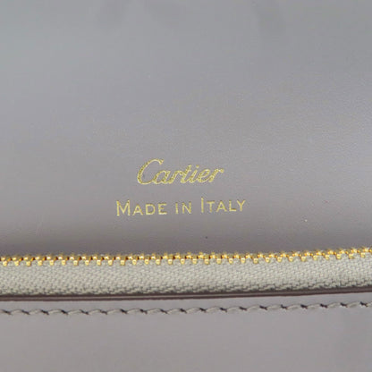 CARTIER Double C de Cartier Compact Wallet Bifold Wallet with Coin Pocket Leather Ladies [Used]