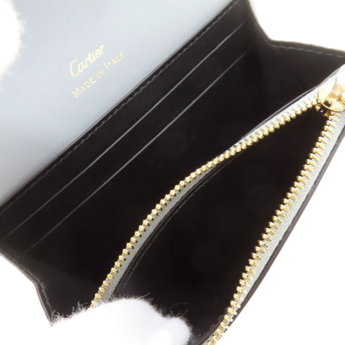 CARTIER Double C de Cartier Compact Wallet Bifold Wallet with Coin Pocket Leather Ladies [Used]
