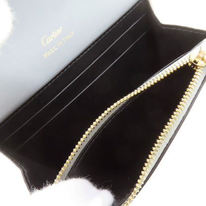 CARTIER Double C de Cartier Compact Wallet Bifold Wallet with Coin Pocket Leather Ladies [Used]