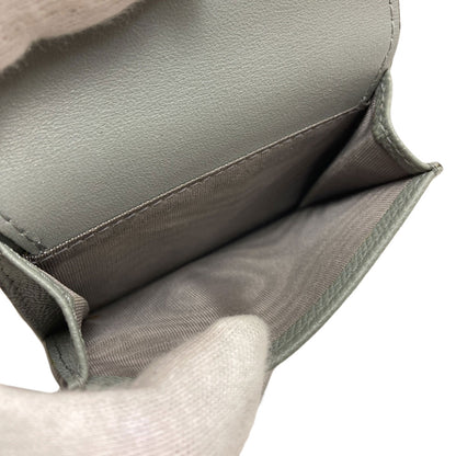 CHRISTIAN DIOR Saddle Lotus Bifold Wallet with Coin Pocket Leather Ladies [Used]