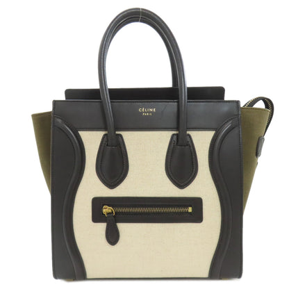 CELINE Luggage micro Handbag Leather CanvasLadies [Used]