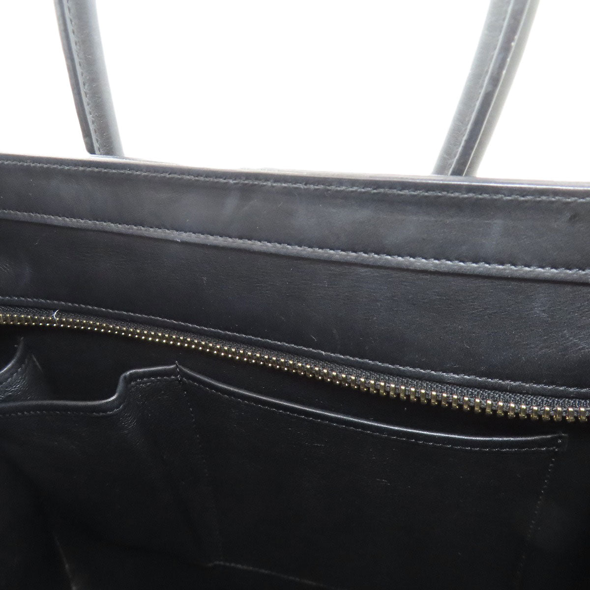 CELINE Luggage micro Handbag Leather CanvasLadies [Used]