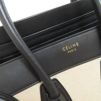 CELINE Luggage micro Handbag Leather CanvasLadies [Used]