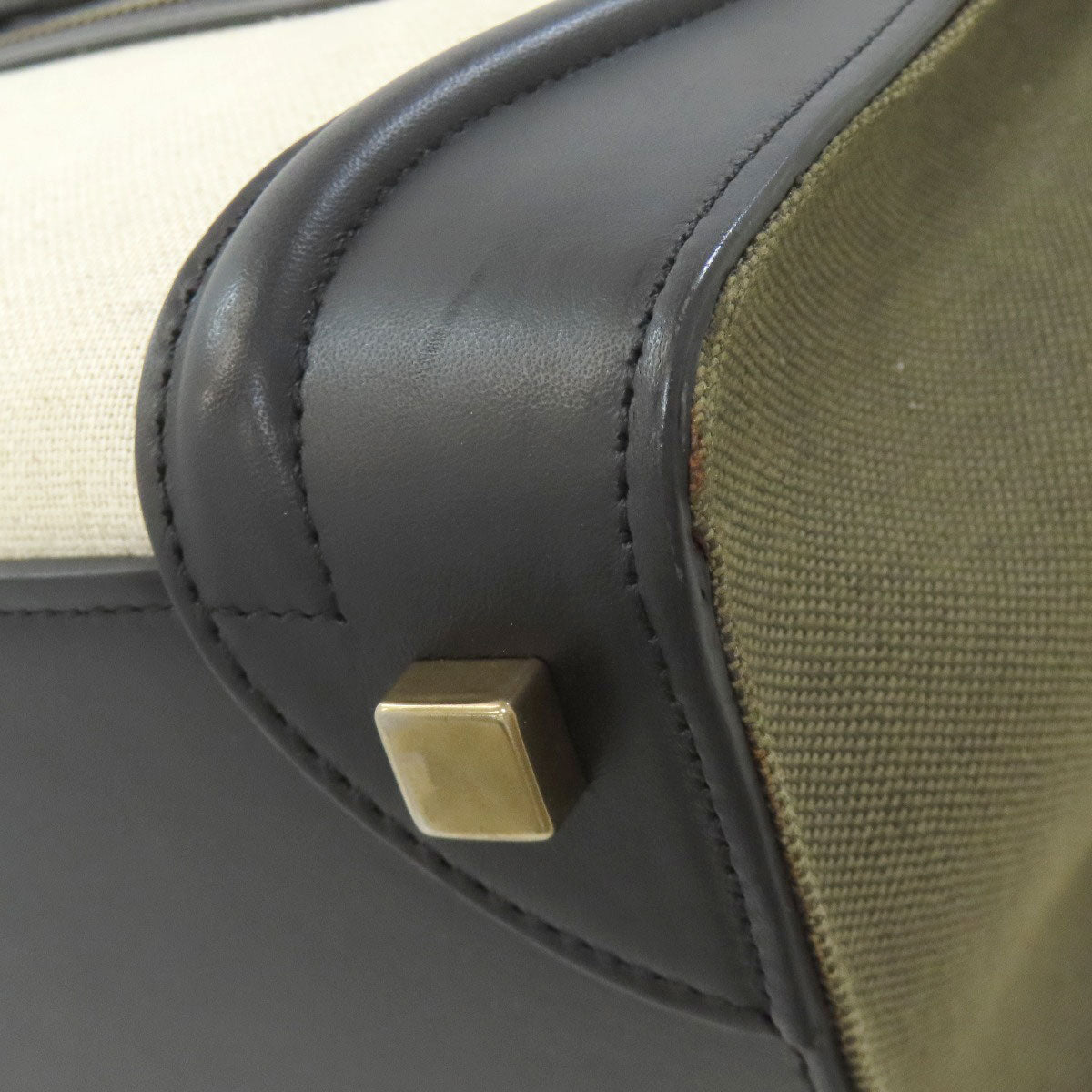 CELINE Luggage micro Handbag Leather CanvasLadies [Used]