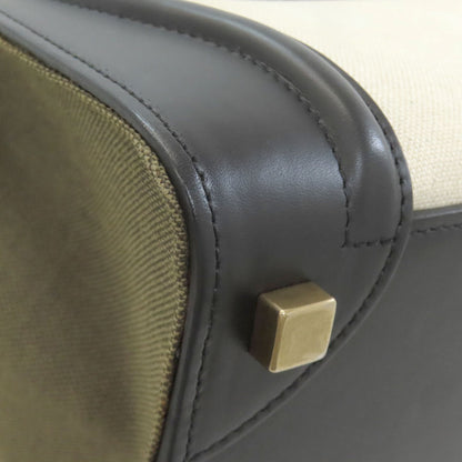CELINE Luggage micro Handbag Leather CanvasLadies [Used]