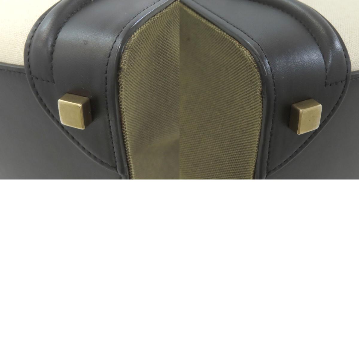 CELINE Luggage micro Handbag Leather CanvasLadies [Used]