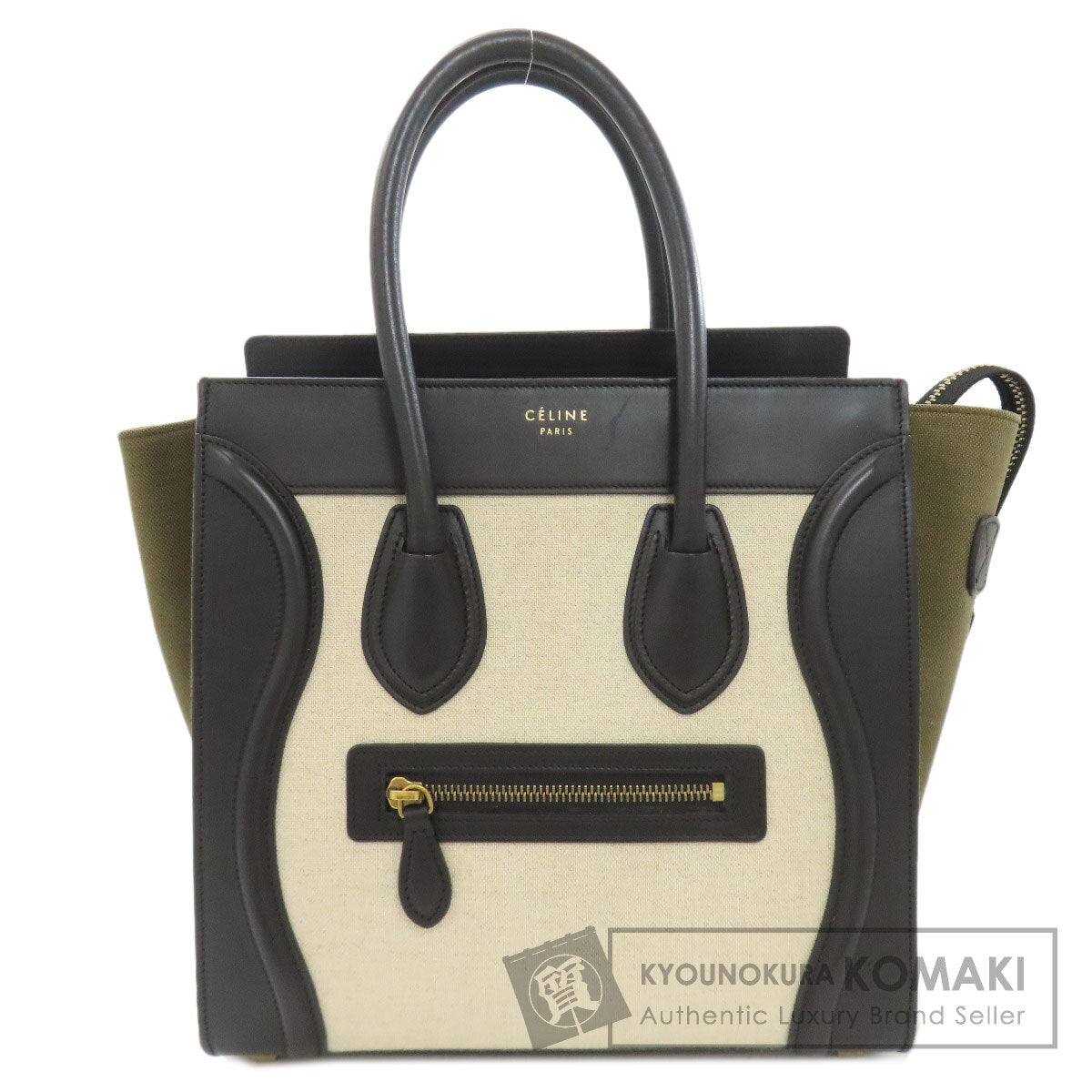 CELINE Luggage micro Handbag Leather CanvasLadies [Used]
