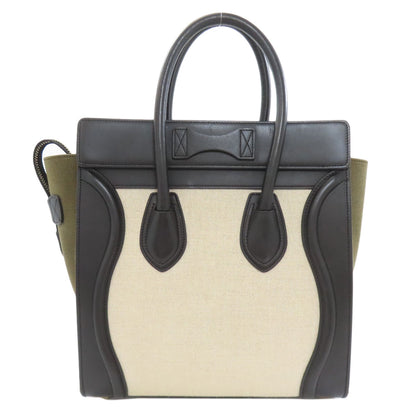 CELINE Luggage micro Handbag Leather CanvasLadies [Used]