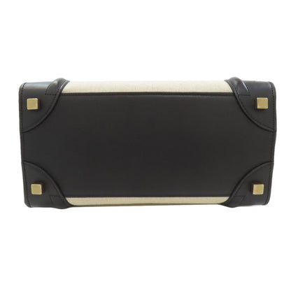 CELINE Luggage micro Handbag Leather CanvasLadies [Used]