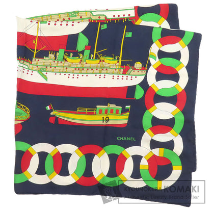 CHANEL Boat motif Scarf Silk Ladies [Used]