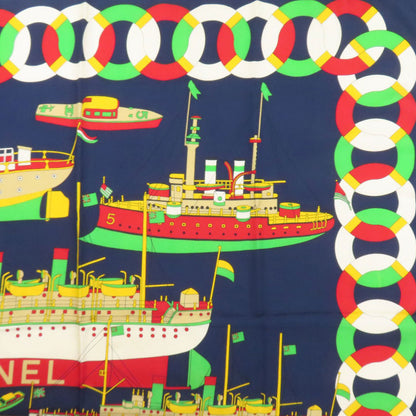 CHANEL Boat motif Scarf Silk Ladies [Used]