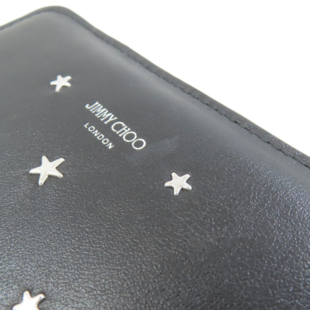 Jimmy Choo Star motif Bifold Wallet with Coin Pocket Leather Ladies [Used]