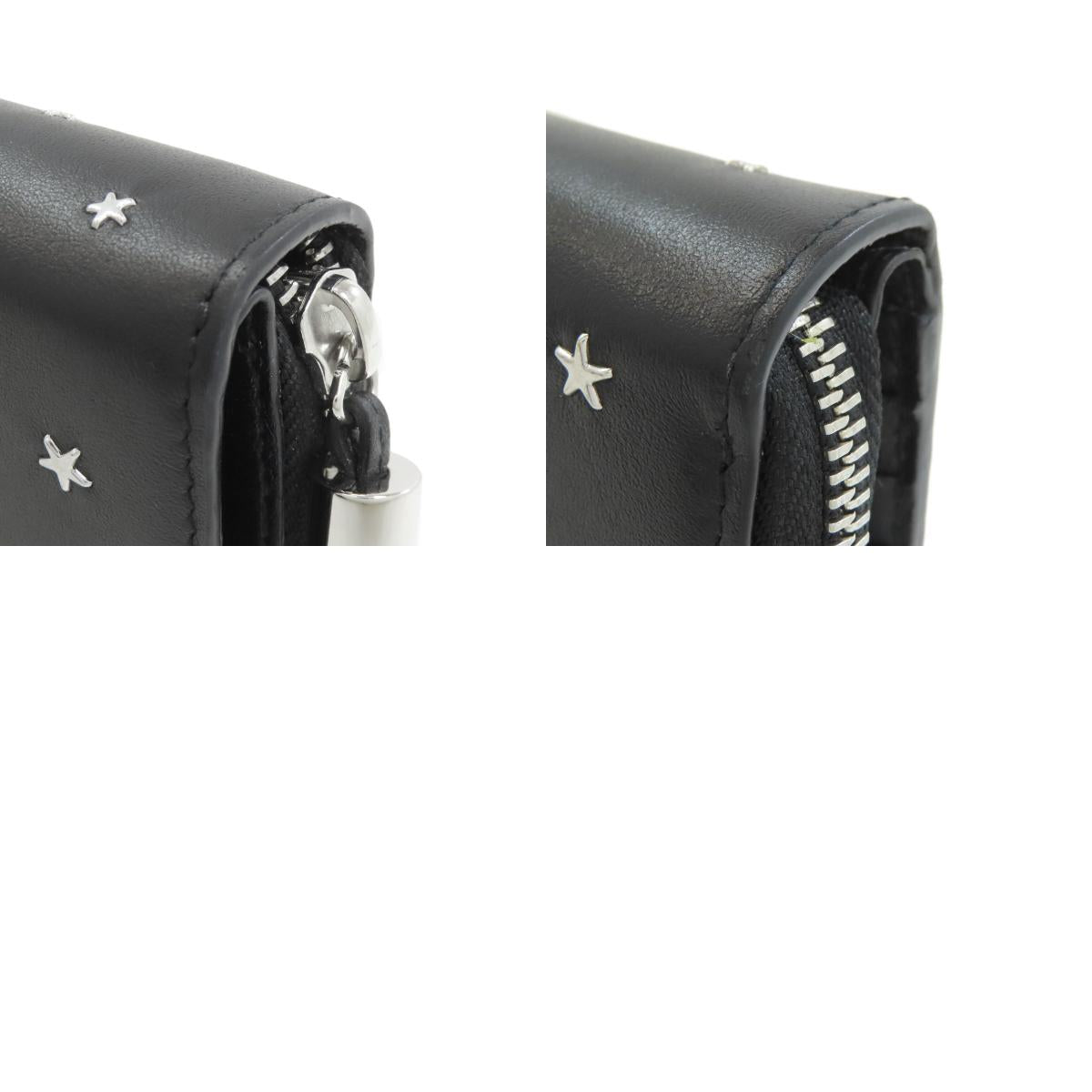 Jimmy Choo Star motif Bifold Wallet with Coin Pocket Leather Ladies [Used]