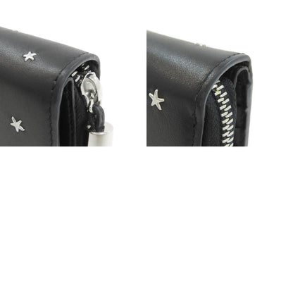 Jimmy Choo Star motif Bifold Wallet with Coin Pocket Leather Ladies [Used]