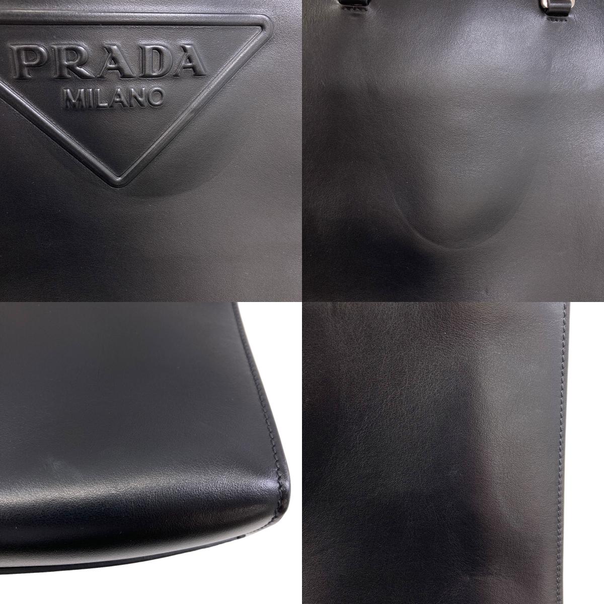 PRADA logo Handbag Calf Ladies [Used]