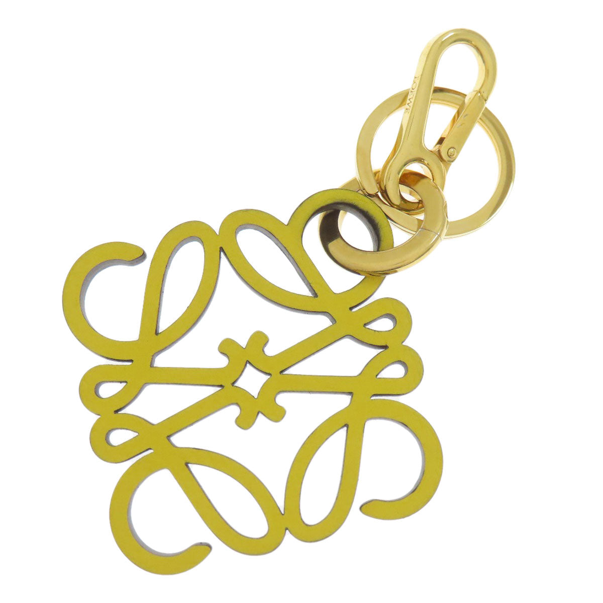 LOEWE Charm Anagram key ring Metal LeatherLadies [Used]