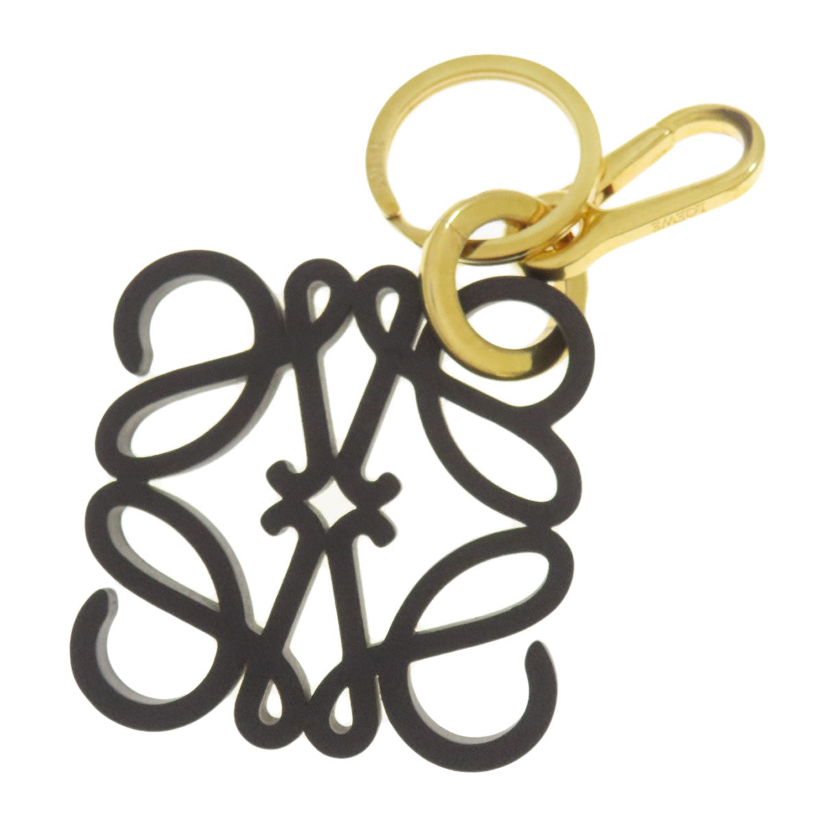 LOEWE Charm Anagram key ring Metal LeatherLadies [Used]