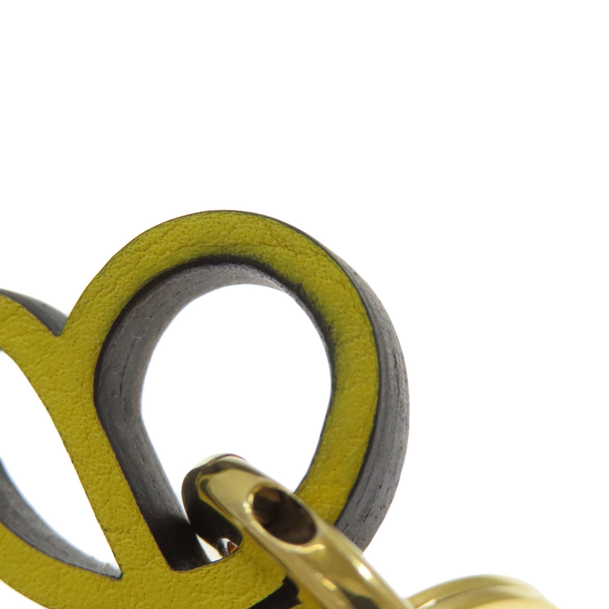 LOEWE Charm Anagram key ring Metal LeatherLadies [Used]