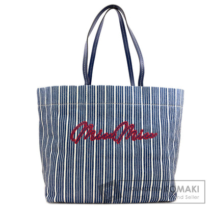 MIUMIU Stripe Tote Bag Denim Ladies [Used]