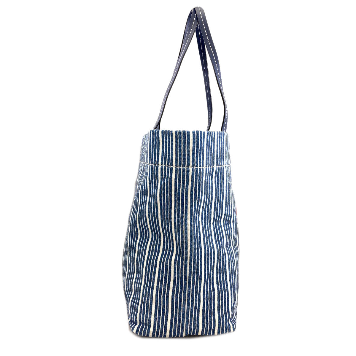 MIUMIU Stripe Tote Bag Denim Ladies [Used]