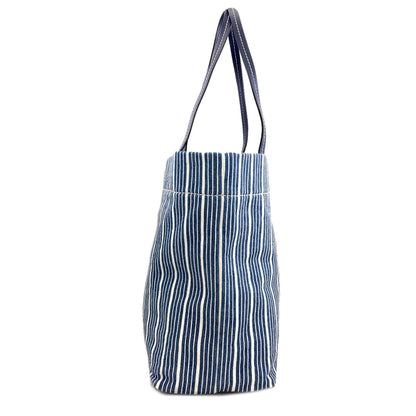 MIUMIU Stripe Tote Bag Denim Ladies [Used]