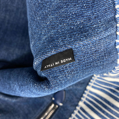 MIUMIU Stripe Tote Bag Denim Ladies [Used]