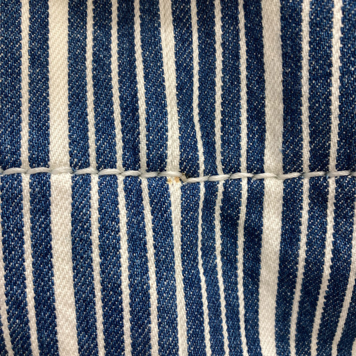 MIUMIU Stripe Tote Bag Denim Ladies [Used]