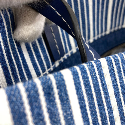 MIUMIU Stripe Tote Bag Denim Ladies [Used]