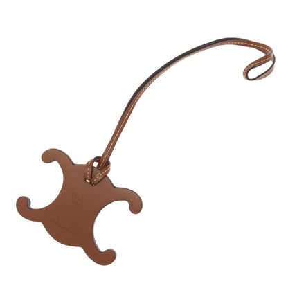 CELINE triomphe charm key ring Leather Ladies [Used]