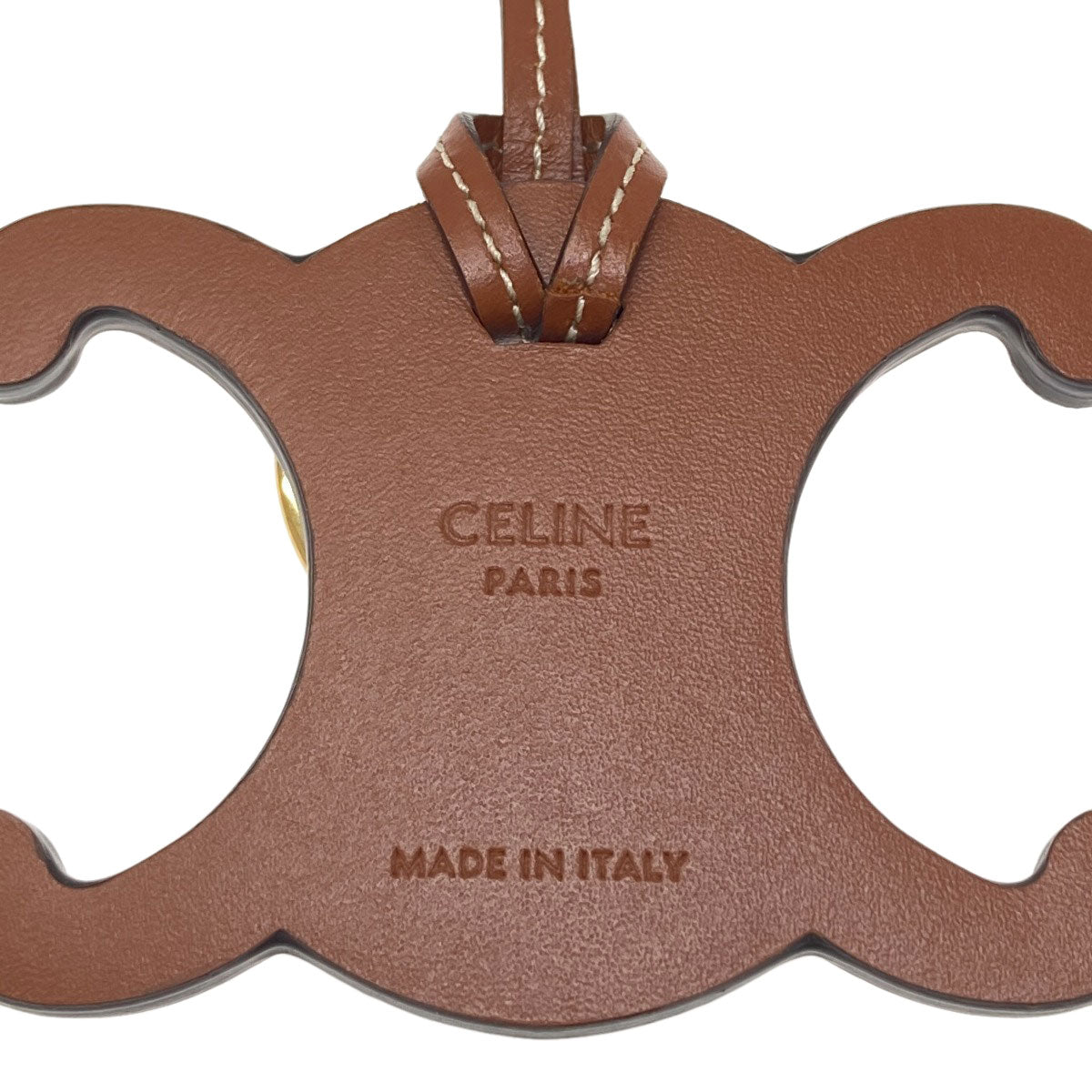 CELINE triomphe charm key ring Leather Ladies [Used]