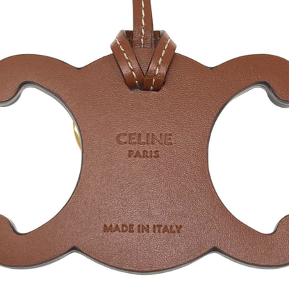 CELINE triomphe charm key ring Leather Ladies [Used]
