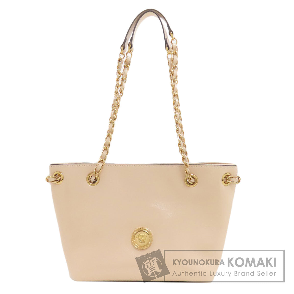 VERSACE logo Handbag Calf Ladies [Used]